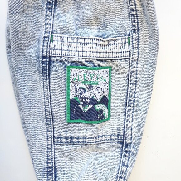 Vintage Levi's Jeans Cargo Denim Nautical Sailor USA Made Infant Baby 12 Months - Picture 3 of 9